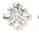 Flower Rhinestone Earrings Shining Full of Diamond Earrings