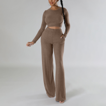 Casual top and pants set two-piece set