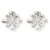 Flower Rhinestone Earrings Shining Full of Diamond Earrings