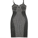 Sling Split Wrap Hip Hot Diamond Dress