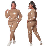 Fashion casual offset star two-piece set