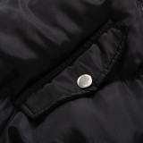 Solid color stand up collar pocket zipper sleeve finger sleeve European and American women's cotton jacket top