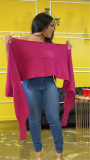 V-neck cross colored sweater, trendy off shoulder, multiple wearing methods, scarf style