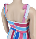 Striped Shoulder Strap Dress