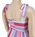 Striped Shoulder Strap Dress