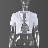 Open Cut Hot Diamond T-shirt with Exposed Navel
