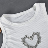 Open Navel Hollowed Out Hot Diamond Vest