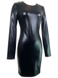 High Elastic Long Sleeved Tight Fitting Hip Wrap Dress