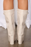 Sharp Pointed Thick Heels Ultra-high Heels Stone Pattern Pants Skirt Oversized Boots