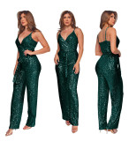 Sparkling Waistband Spicy Girl Jumpsuit