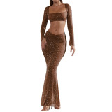 Hot Diamond Top Mermaid Half Skirt Dress Set
