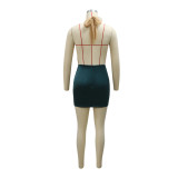 Buttocks Wrapped Short Skirt with Pearl Embroidery Lace Up Dress