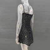 Hot Diamond Semi Transparent Suspender Short Dress