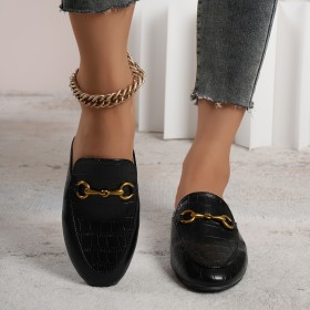 Flat Bottomed Lazy People's Single Shoes for Foreign Trade and Leisure One Legged Square Bean Shoes