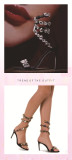 Thin Heel Open Toe Colorful Water Diamond Ankle Lace High Heel Shoes