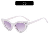 Cat Eye Diamond Studded Five Pointed Star Sunglasses