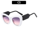 Color Blocking Fashionable Cat Eye Sunglasses