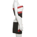 Chestless and Backless Zippered Slim Fit Short Skirt Set