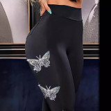 Butterfly Hot Diamond Tight Pants
