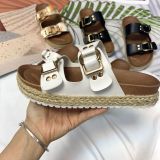 Oversized External Wearing Sandals Retro Hemp Rope Woven Thick Sole Slippers