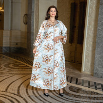 Middle East Robe Fried Dough Twists Color Diamond Hot Drill Dress