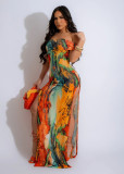 Sexy One Shoulder Tie Dyed Dress