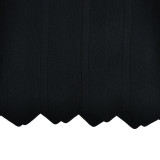Long Sleeved U-neck Exposed Backpack Buttocks Woolen Woven Long Skirt