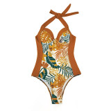 Gathering Strap Sexy One Piece Swimsuit