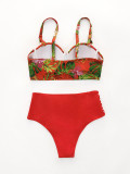 High Waisted Hard Cup Split Swimsuit Two-piece Set