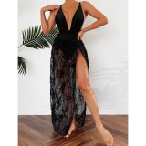 Lace Deep V-back Strap Sexy One Piece Swimsuit
