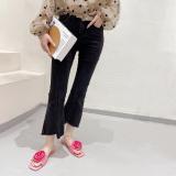 Flat Shoes Flower Decorations Exposed Heels Net Red Cool Slippers