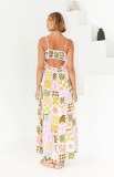 Printed Personalized Back Hollowed Out Camisole Dress