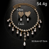 Water Diamond Love Earring Necklace Set