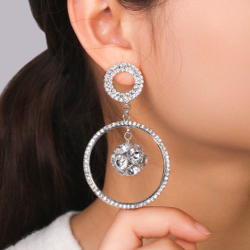 Round Earrings Minimalist Rhinestone Earrings