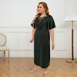 5/4 Sleeves 3D Tassel Split Dress