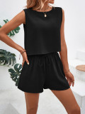 Loose Temperament Sleeveless Top and Shorts Two-piece Set
