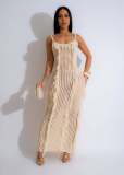 Fashionable Sun Protection Cover Up, Beach Long Dress, Knitted Dress