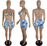 Colorful Printed Shorts Set, Two-piece Set