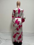 Flower Print Multi-layer Patchwork Dress