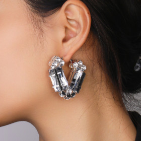 Triangle Full Diamond Earrings Fashionable Rhinestone Earrings