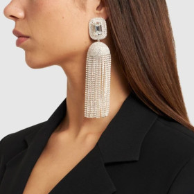 Big Tassel Earrings and Rhinestone Earrings