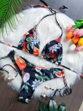 Colorful Split Bikini Beach Resort Backless Swimsuit
