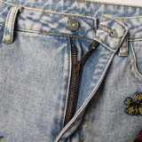 Jeans Women's Retro Printed Long Pants Casual Pants
