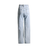 Jeans Women's Retro Printed Long Pants Casual Pants