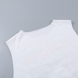 Printed Tank Top Slim Fit Open Navel Versatile T-shirt