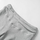 Short Sleeved Low Cut Vest Slim Fit Pants Set