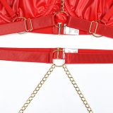 Underwear Chain Hanging Neck Waist Cover Three Piece Set