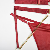 Underwear Chain Hanging Neck Waist Cover Three Piece Set