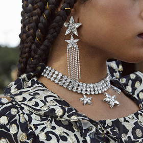 Five Pointed Star Tassel Earrings Elegant Water Diamond Earrings