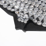 Heavy Industry Splicing Diamond Inlaid Slim Fitting Shorts